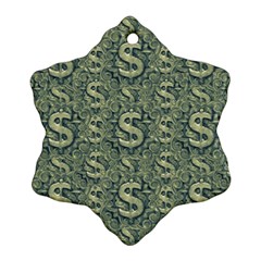 Money Symbol Ornament Snowflake Ornament (two Sides)