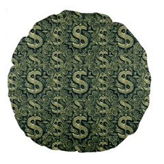 Money Symbol Ornament Large 18  Premium Round Cushions by dflcprintsclothing