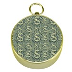 Money Symbol Ornament Gold Compasses Front