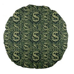 Money Symbol Ornament Large 18  Premium Flano Round Cushions