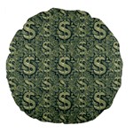 Money Symbol Ornament Large 18  Premium Flano Round Cushions Back