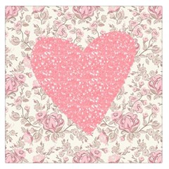 Cute Pink Heart Large Satin Scarf (square) by Brittlevirginclothing