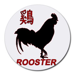 Year Of The Rooster - Chinese New Year Round Mousepads by Valentinaart