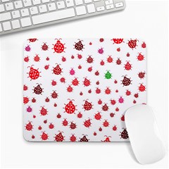 Beetle Animals Red Green Fly Large Mousepads by Amaryn4rt