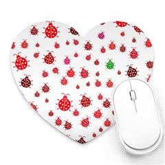 Beetle Animals Red Green Fly Heart Mousepads by Amaryn4rt