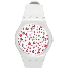 Beetle Animals Red Green Fly Round Plastic Sport Watch (m) by Amaryn4rt