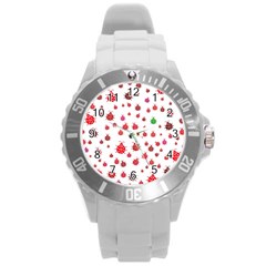 Beetle Animals Red Green Fly Round Plastic Sport Watch (l) by Amaryn4rt