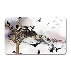 Birds Crows Black Ravens Wing Magnet (rectangular) by Amaryn4rt