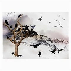 Birds Crows Black Ravens Wing Large Glasses Cloth (2-side) by Amaryn4rt