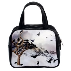 Birds Crows Black Ravens Wing Classic Handbags (2 Sides) by Amaryn4rt