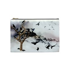 Birds Crows Black Ravens Wing Cosmetic Bag (medium)  by Amaryn4rt