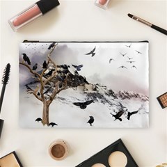 Birds Crows Black Ravens Wing Cosmetic Bag (large)  by Amaryn4rt