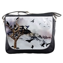 Birds Crows Black Ravens Wing Messenger Bags by Amaryn4rt