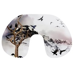 Birds Crows Black Ravens Wing Travel Neck Pillows by Amaryn4rt