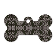 Line Geometry Pattern Geometric Dog Tag Bone (one Side) by Amaryn4rt