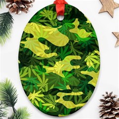 Marijuana Camouflage Cannabis Drug Ornament (oval) by Amaryn4rt