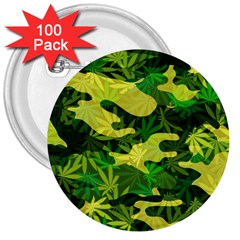 Marijuana Camouflage Cannabis Drug 3  Buttons (100 Pack)  by Amaryn4rt