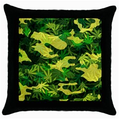 Marijuana Camouflage Cannabis Drug Throw Pillow Case (black) by Amaryn4rt