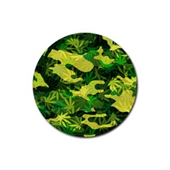 Marijuana Camouflage Cannabis Drug Rubber Coaster (round)  by Amaryn4rt