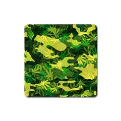 Marijuana Camouflage Cannabis Drug Square Magnet by Amaryn4rt