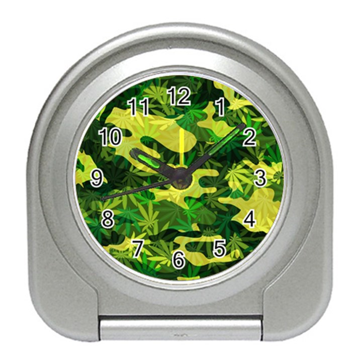 Marijuana Camouflage Cannabis Drug Travel Alarm Clocks