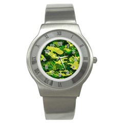 Marijuana Camouflage Cannabis Drug Stainless Steel Watch by Amaryn4rt