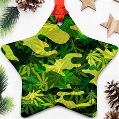 Marijuana Camouflage Cannabis Drug Star Ornament (two Sides) by Amaryn4rt