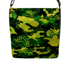 Marijuana Camouflage Cannabis Drug Flap Messenger Bag (l)  by Amaryn4rt