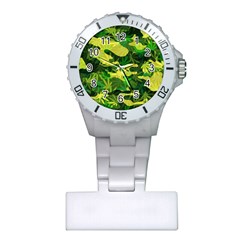 Marijuana Camouflage Cannabis Drug Plastic Nurses Watch by Amaryn4rt