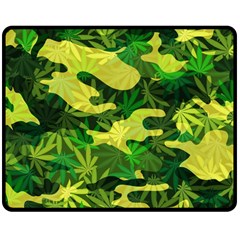 Marijuana Camouflage Cannabis Drug Double Sided Fleece Blanket (medium)  by Amaryn4rt