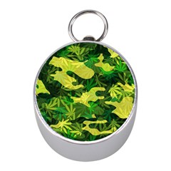 Marijuana Camouflage Cannabis Drug Mini Silver Compasses by Amaryn4rt