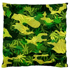 Marijuana Camouflage Cannabis Drug Large Flano Cushion Case (two Sides) by Amaryn4rt