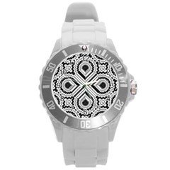 Pattern Tile Seamless Design Round Plastic Sport Watch (l) by Amaryn4rt