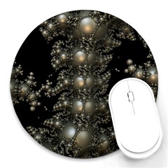 Fractal Math Geometry Backdrop Round Mousepads by Amaryn4rt