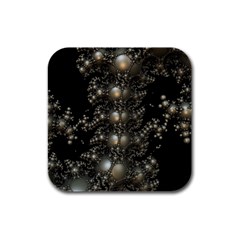 Fractal Math Geometry Backdrop Rubber Square Coaster (4 Pack)  by Amaryn4rt