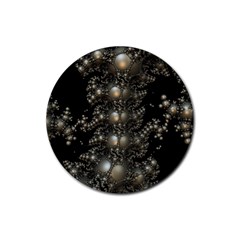 Fractal Math Geometry Backdrop Rubber Coaster (round)  by Amaryn4rt