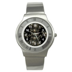 Fractal Math Geometry Backdrop Stainless Steel Watch