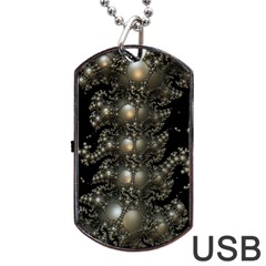 Fractal Math Geometry Backdrop Dog Tag Usb Flash (one Side) by Amaryn4rt