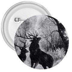 Stag Deer Forest Winter Christmas 3  Buttons by Amaryn4rt