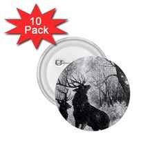 Stag Deer Forest Winter Christmas 1 75  Buttons (10 Pack) by Amaryn4rt