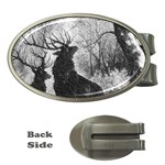 Stag Deer Forest Winter Christmas Money Clips (Oval)  Front