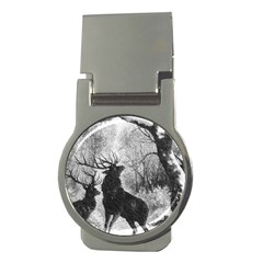 Stag Deer Forest Winter Christmas Money Clips (round)  by Amaryn4rt