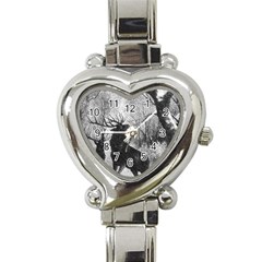 Stag Deer Forest Winter Christmas Heart Italian Charm Watch by Amaryn4rt