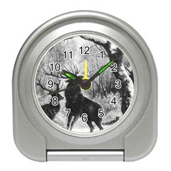 Stag Deer Forest Winter Christmas Travel Alarm Clocks by Amaryn4rt