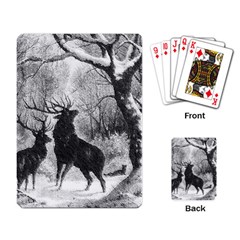 Stag Deer Forest Winter Christmas Playing Card by Amaryn4rt