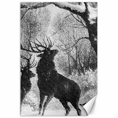 Stag Deer Forest Winter Christmas Canvas 20  X 30   by Amaryn4rt