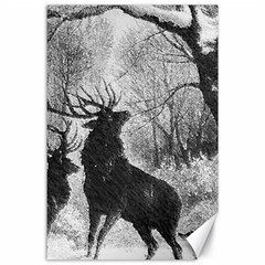 Stag Deer Forest Winter Christmas Canvas 24  X 36  by Amaryn4rt