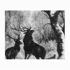 Stag Deer Forest Winter Christmas Small Glasses Cloth (2-side) by Amaryn4rt