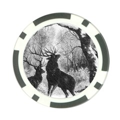 Stag Deer Forest Winter Christmas Poker Chip Card Guard by Amaryn4rt