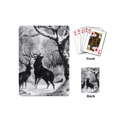 Stag Deer Forest Winter Christmas Playing Cards (mini)  by Amaryn4rt